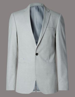 Pure Cotton Tailored Fit 1 Button Jacket with Buttonsafe&trade;